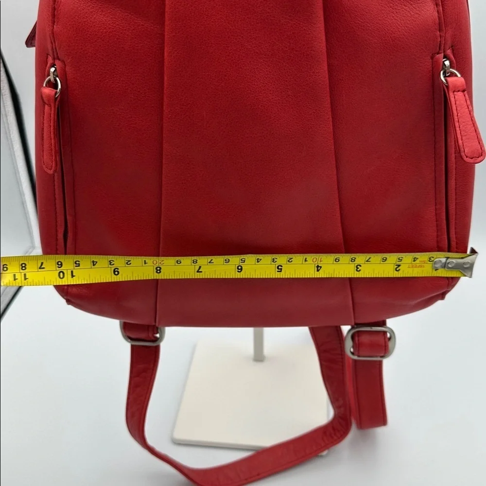 Osgoode Marley Teardrop Multi Zip Leather Backpack in Lipstick Red NWOT